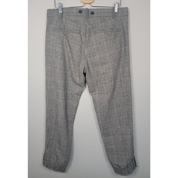 Diesel Ankle Pants Mens 32 Wool Blend Houndstooth Button Cuff Gray - Picture 2 of 10